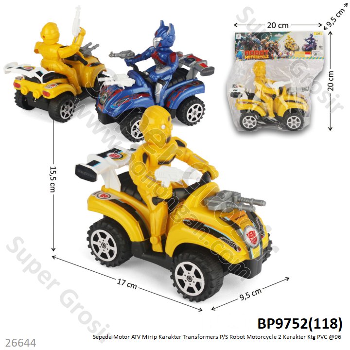 Transformers ATV P/S Robot Motorcycle 2 Karakter Ktg PVC @96