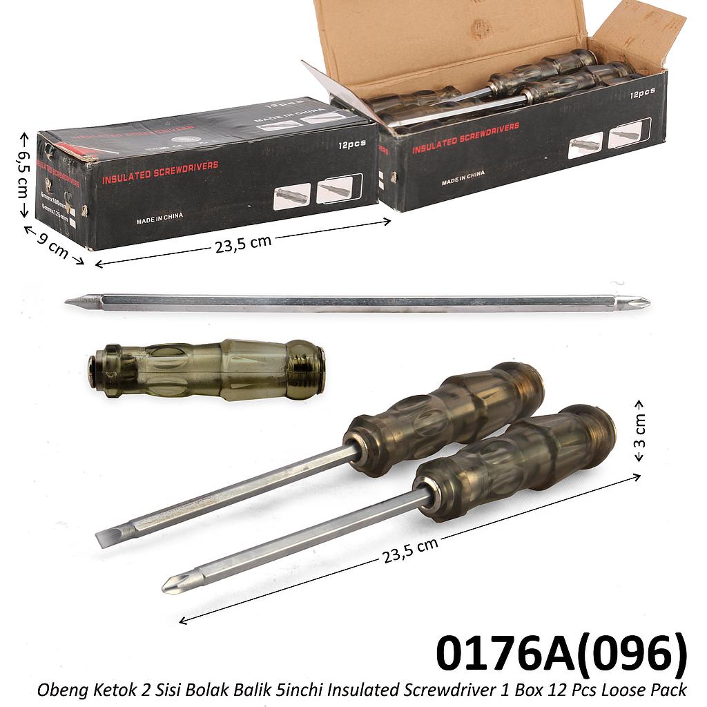 Obeng Ketok Bolak Balik 5 Inch Insulated Screwdriver 1 Box 12 Pcs Loose Pack @240