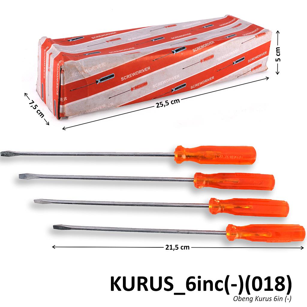 Obeng Kurus (-) 6 Inch Victory Screwdriver 1 Box 24 Pcs Loose Pack @480