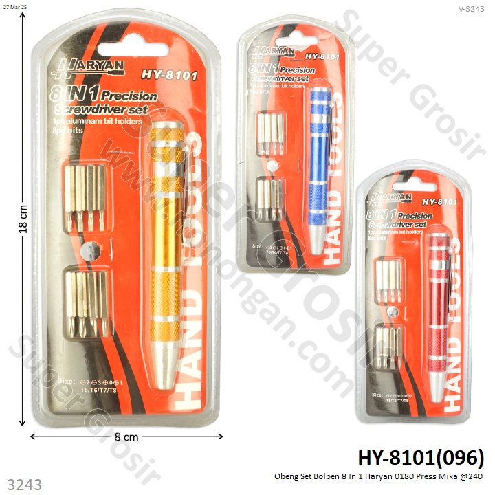 Obeng Set Bolpen 8 In 1 Haryan 0180 Press Mika @240