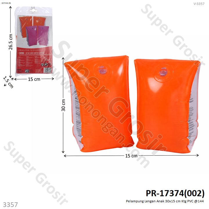 Pelampung Lengan Anak 30x15 cm Ktg PVC @144