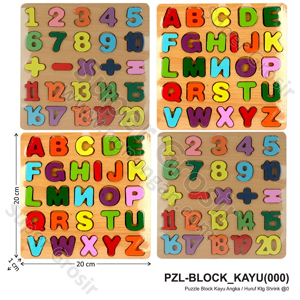 Puzzle Block Kayu Angka / Huruf Ktg Shrink @0