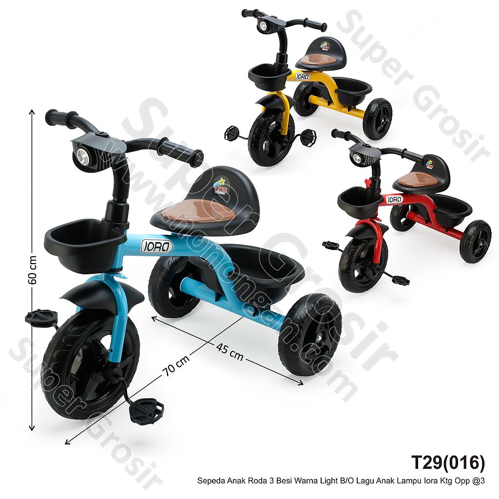Sepeda Roda 3 Besi Warna Light B/O Lagu Anak Lampu Iora Ktg Opp @3