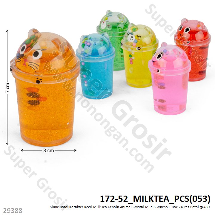 Slime Botol Karakter Kecil Crystal Mud 1 Box 24 Pcs Botol @480