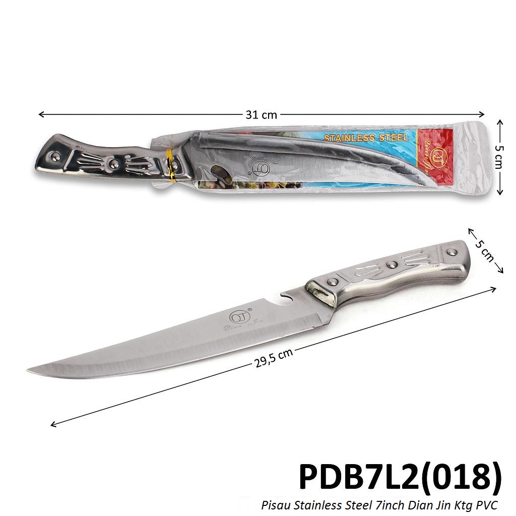 Pisau Stainless Steel 7 Inch Dian Jin Ktg PVC @200