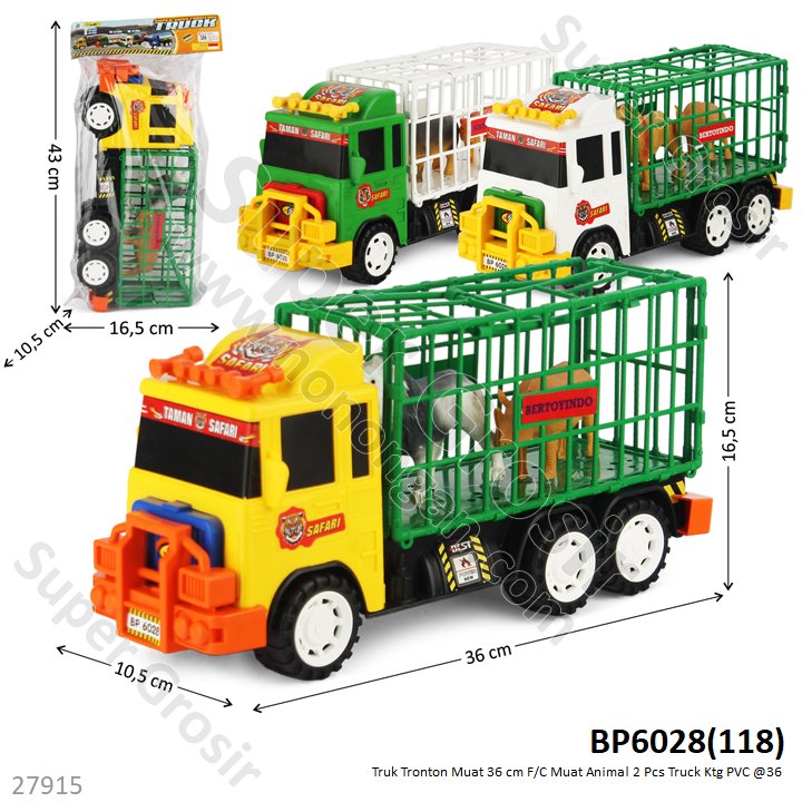 Truk Muat Hewan 2 Pcs Tronton 36 cm F/C Truck Ktg PVC @36