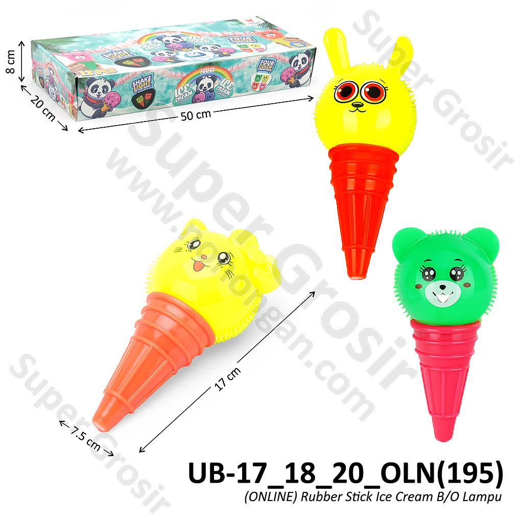 Mainan Lampu Rubber Stick Es Krim Spiky Ball 1 Box 12 Pcs Loose Pack @216