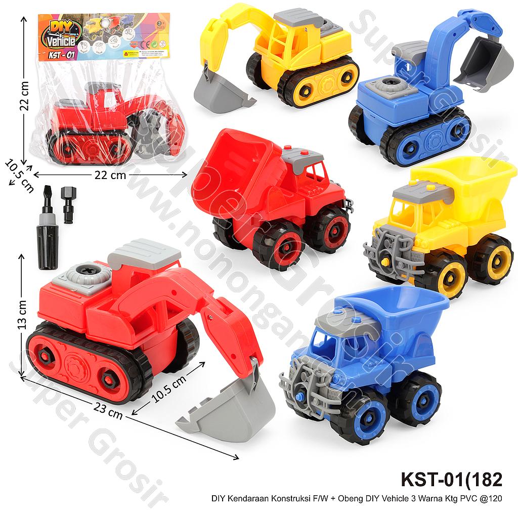 DIY Kendaraan Konstruksi + Obeng F/W Vehicle 3 Warna Ktg PVC @120