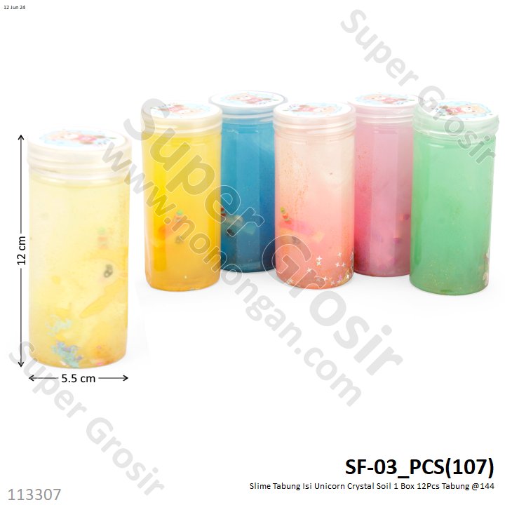 Slime Tabung Isi Unicorn Crystal Soil 1 Box 12Pcs Tabung @144