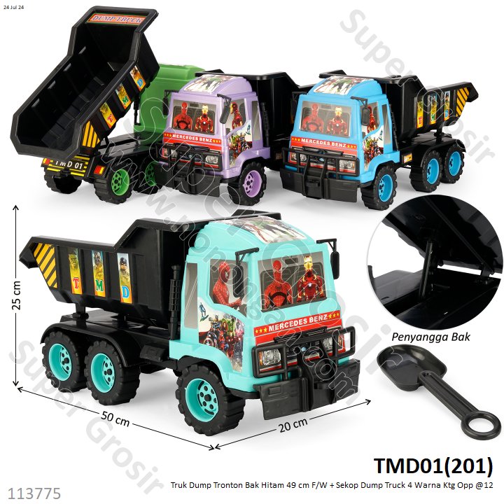 Truk Dump F/W 49 cm Tronton Bak Hitam + Sekop Dump Truck 4 Warna Ktg Opp @12