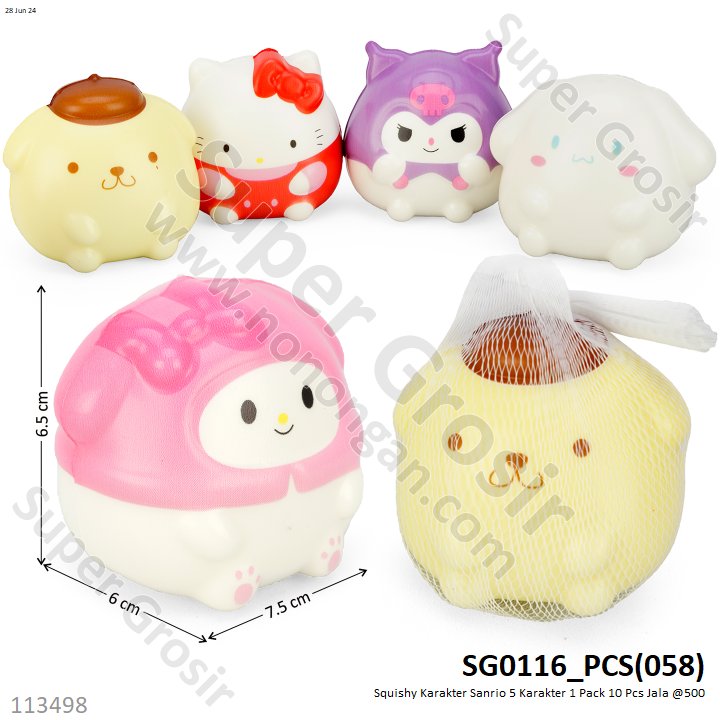 Squishy Sanrio 5 Karakter 1 Pack 20 Pcs Jala @800