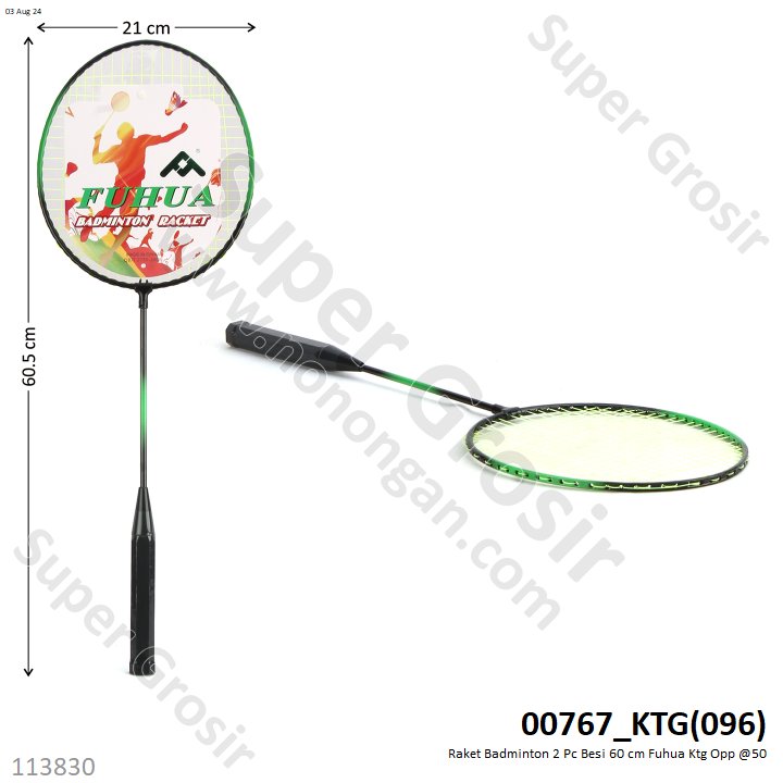 Raket Badminton 2 Pcs Besi 60 cm Fuhua Ktg Opp @50