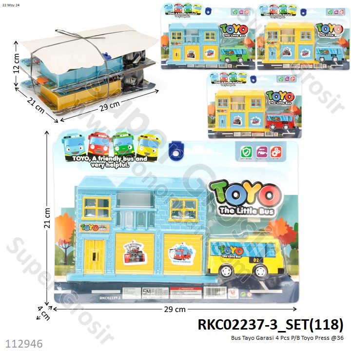 Bus Tayo Garasi P/B Toyo 1 Ikat 4 Pcs Press @144