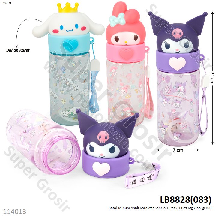 Botol Minum Anak Karakter Sanrio 1 Pack 4 Pcs Ktg Opp @100