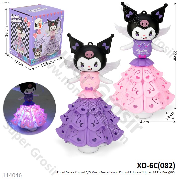 Robot Dance Kuromi B/O Musik Suara Lampu Kuromi Princess 1 Inner 48 Pcs Box @96