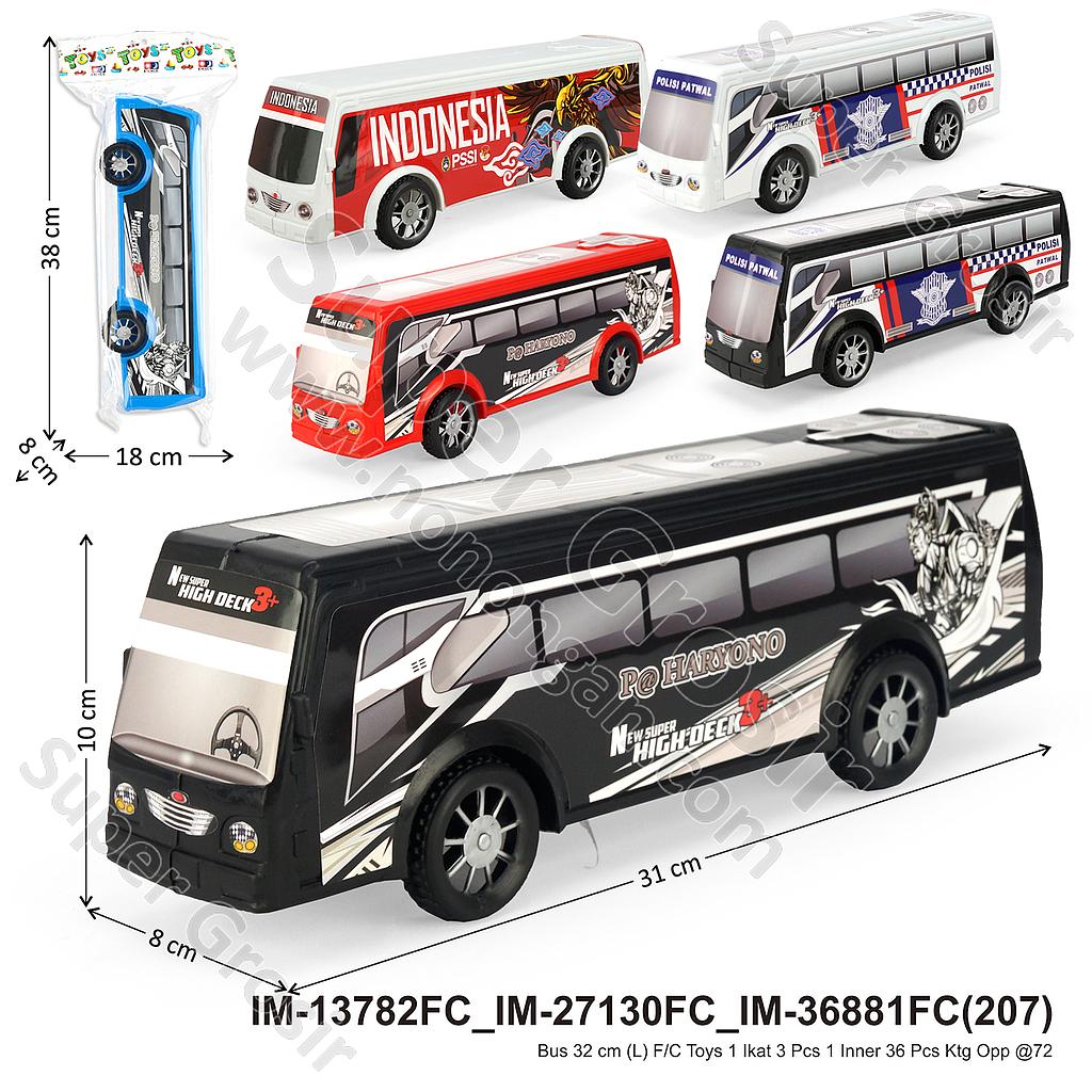 Bus 32 cm (L) F/C Toys 1 Ikat 3 Pcs 1 Inner 36 Pcs Ktg Opp @72