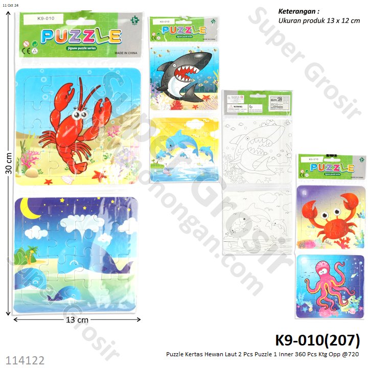 Puzzle Kertas Hewan Laut 2 Pcs Puzzle 1 Inner 360 Pcs Ktg Opp @720