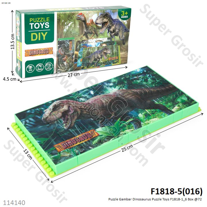 Puzzle Gambar Dinosaurus Puzzle Toys F1818-1_6 Box @72