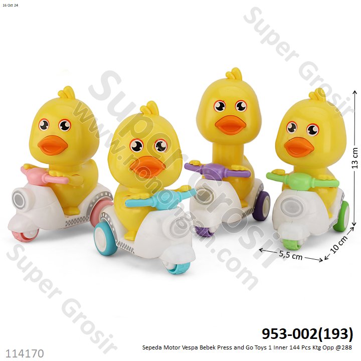 Press and Go Sepeda Motor Vespa Bebek P/G Toys 1 Inner 144 Pcs Ktg Opp @288