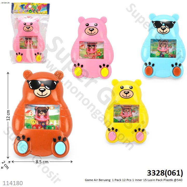 Game Air Beruang  1 Pack 12 Pcs 1 Inner 180 Pcs Ktg Opp @540