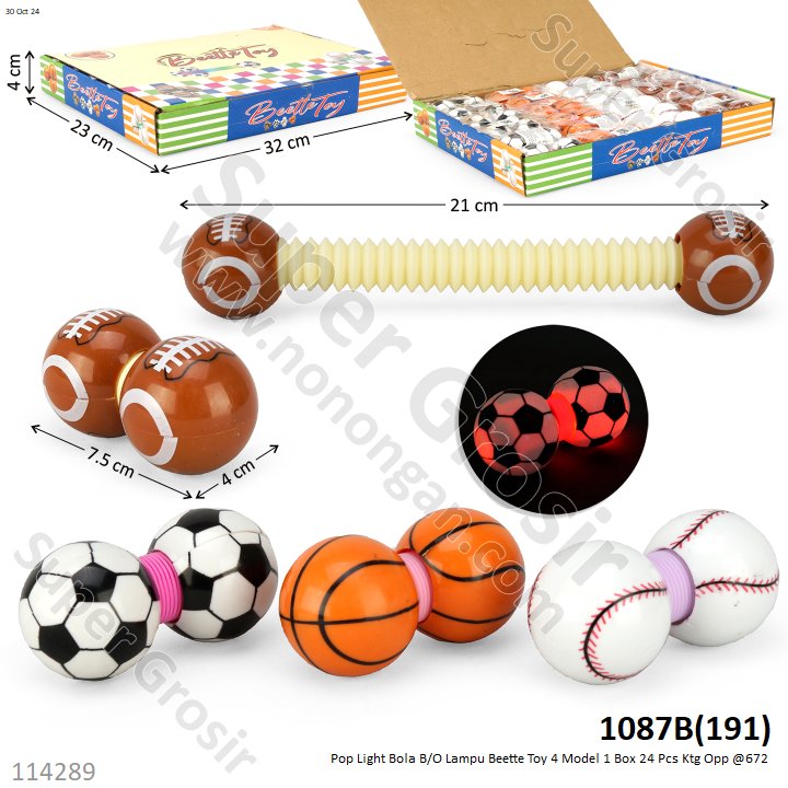 Pop Light Bola B/O Lampu Beette Toy 4 Model 1 Box 24 Pcs Ktg Opp @672