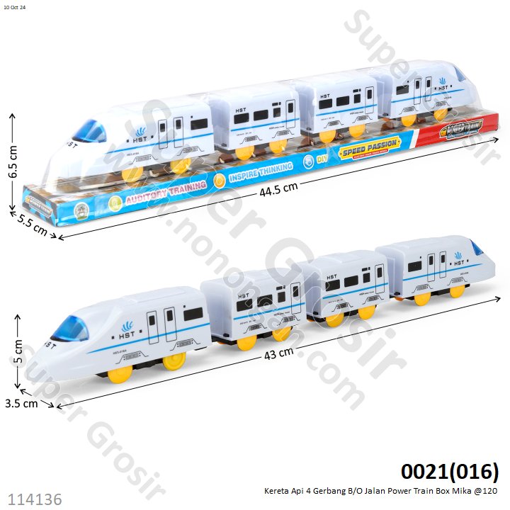 Kereta Cepat 4 Gerbong B/O Jalan Power Train Box Mika @120