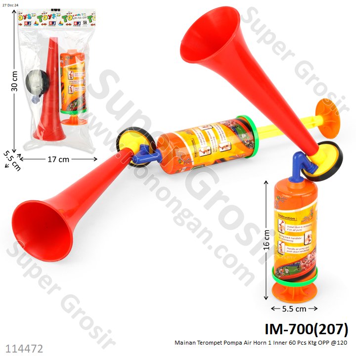 Terompet Pompa Air Horn 1 Inner 60 Pcs Ktg OPP @120