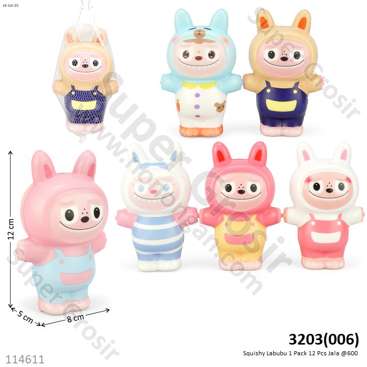 Squishy Labubu Non Led 1 Pack 12 Pcs Jala @600