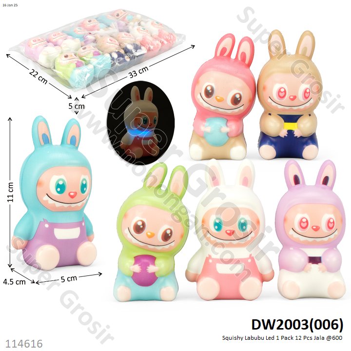 Squishy Labubu Led 1 Pack 12 Pcs Jala @600