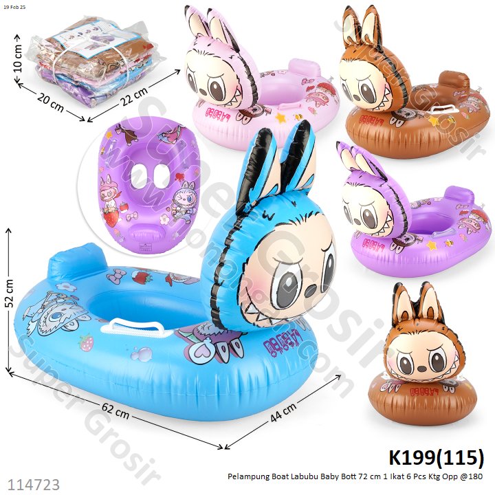 Pelampung Boat Celana dan Pegangan Labubu Baby Boat 72 cm 1 Ikat 6 Pcs Ktg Opp @180