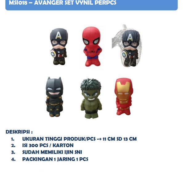 Vinyl Karakter Avengers 1 Pack 12 Pcs Jala @320