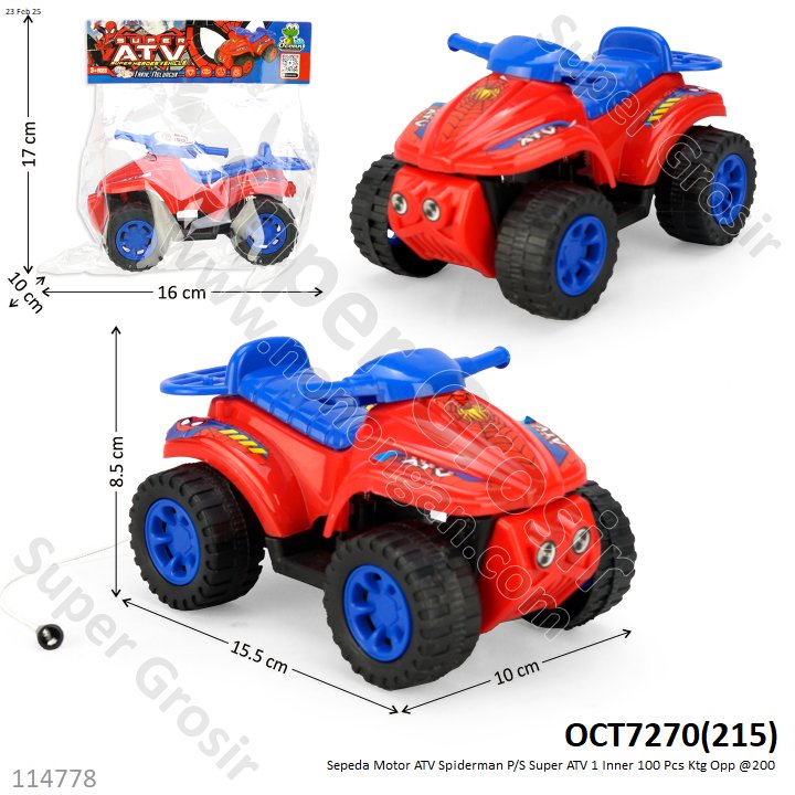 Sepeda Motor ATV Spiderman P/S Super ATV 1 Inner 100 Pcs Ktg Opp @200