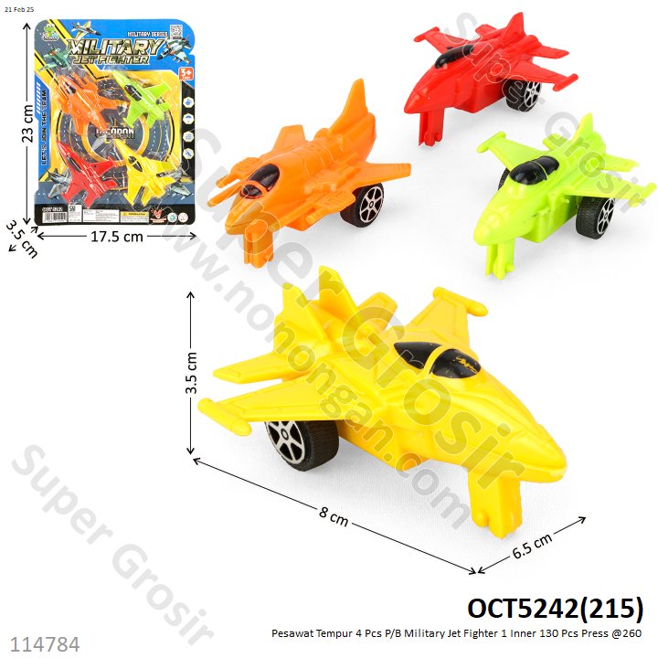 Pesawat Tempur 4 Pcs P/B Military Jet Fighter 1 Inner 130 Pcs Press @260