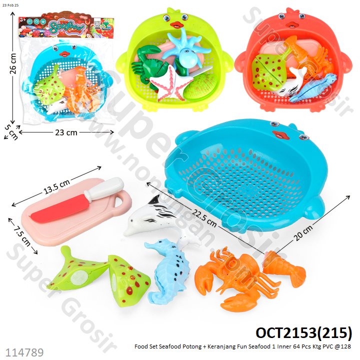Food Set Seafood Potong Keranjang Fun Seafood 1 Inner 64 Pcs Ktg PVC @128