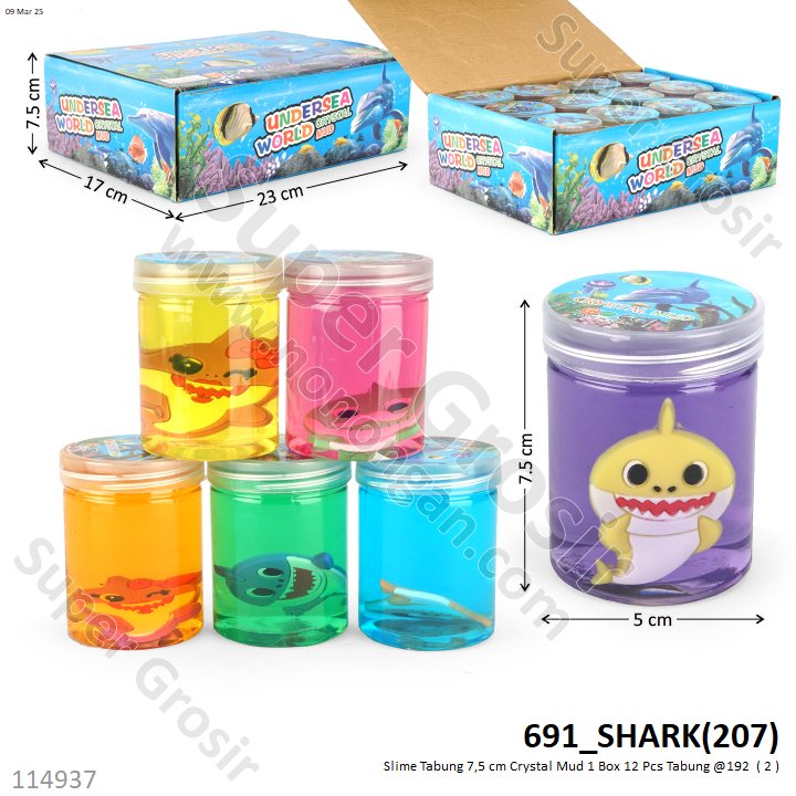 Slime Tabung 7,5 cm Crystal Mud 1 Box 12 Pcs Tabung @192