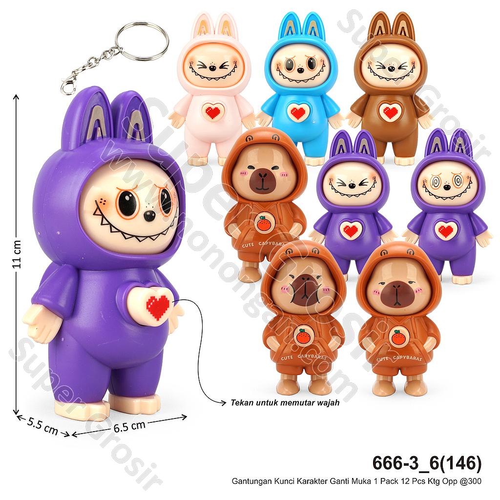 Boneka Ganti Muka Karakter 2 In 1 Gantungan Kunci 1 Pack 12 Pcs Ktg Opp @300