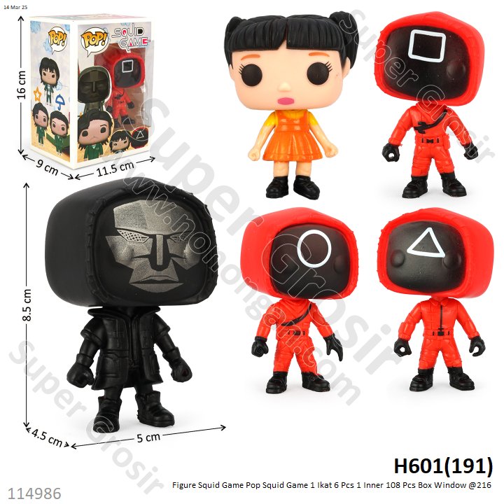 Figure Squid Game Pop Squid Game 5 Karakter 1 Ikat 6 Pcs 1 Inner 108 Pcs Box Window @216