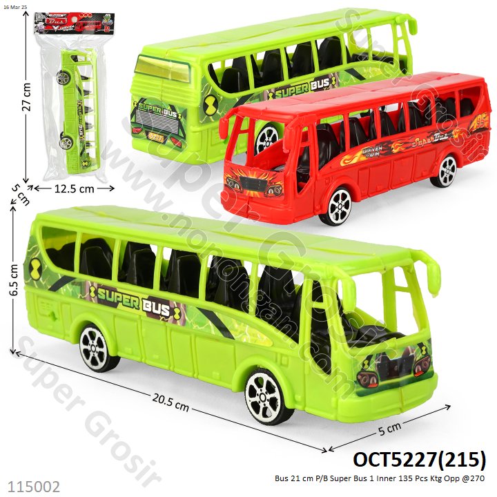 Bus P/B 21 cm Super Bus 1 Inner 135 Pcs Ktg Opp @270