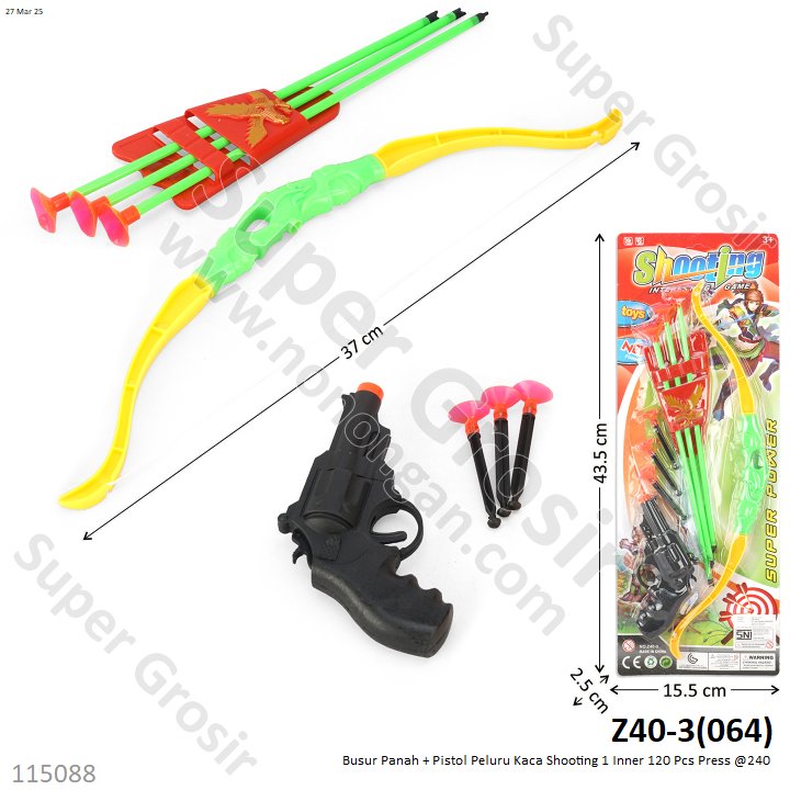 Busur Panah + Pistol Peluru Kaca Shooting 1 Inner 120 Pcs Press @240