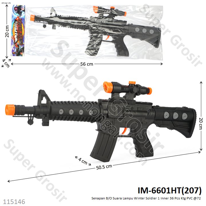 Senapan B/O Suara Lampu Winter Soldier 1 Inner 36 Pcs Ktg PVC @72