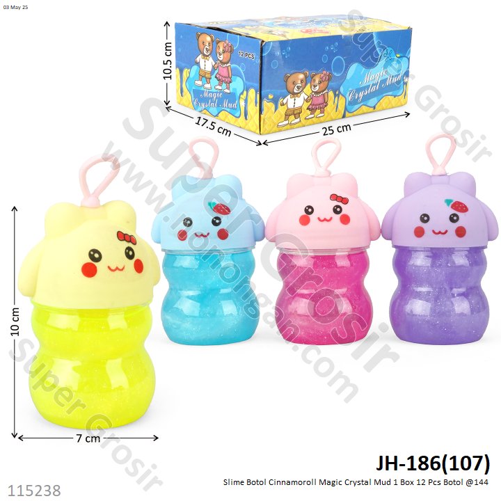 Slime Botol Cinnamoroll Magic Crystal Mud 1 Box 12 Pcs Botol @144