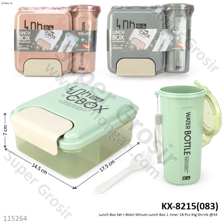 Lunch Box Set + Botol Minum Lunch Box 1 Inner 18 Pcs Ktg Shrink @54