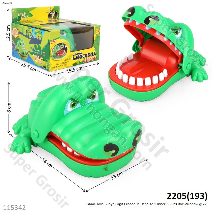 Game Toys Buaya Gigit Crocodile Dencise 1 Inner 36 Pcs Box Window @72