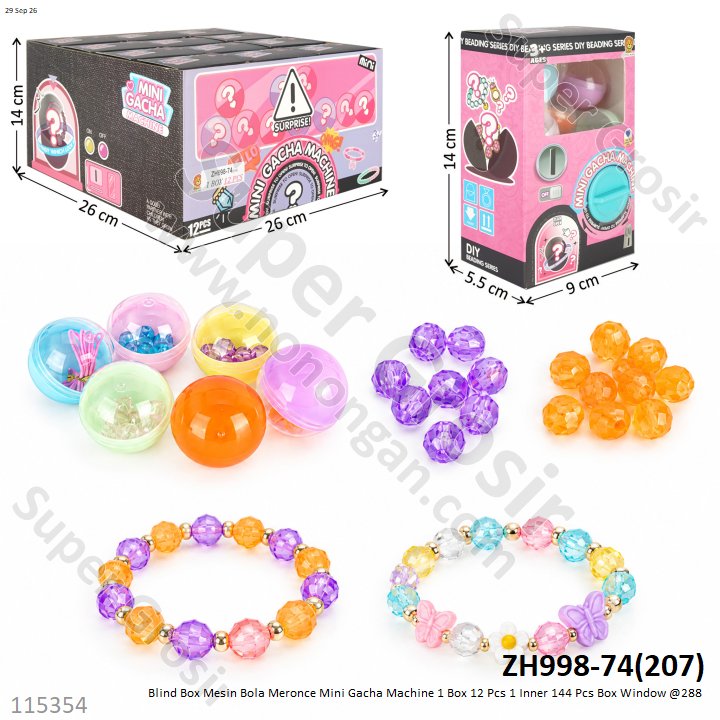 Blind Box Mesin Bola Meronce Mini Gacha Machine 1 Box 12 Pcs 1 Inner 144 Pcs Box Window @288