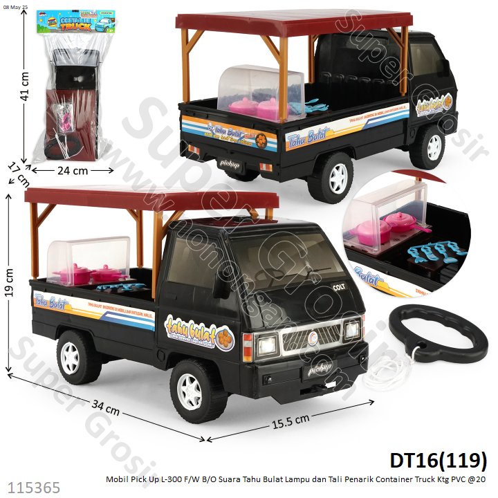 Mobil Pick Up L-300 F/W B/O Suara Tahu Bulat Lampu dan Tali Penarik Container Truck Ktg PVC @20