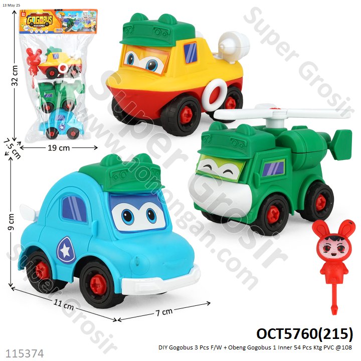 DIY Gogobus 3 Pcs F/W + Obeng Gogobus 1 Inner 54 Pcs Ktg PVC @108