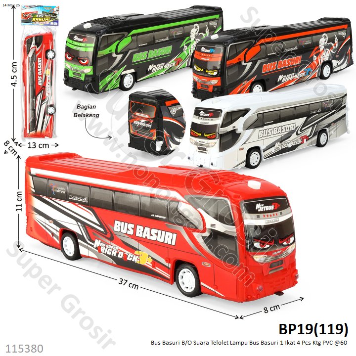 Bus Basuri B/O Suara Telolet Lampu Bus Basuri BP19-MK 1 Ikat 4 Pcs Ktg PVC @60