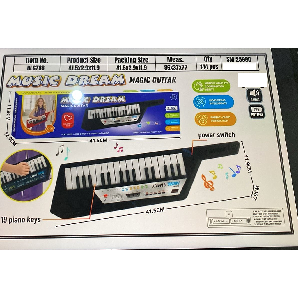 Gitar Piano B/O Suara Musik Music Dream 1 Inner 72 Pcs Box @144