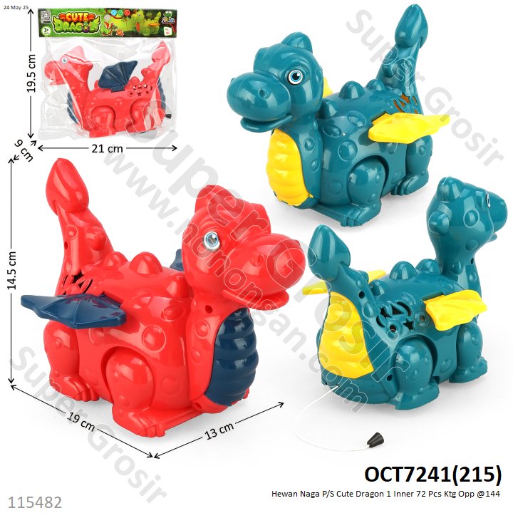 Hewan Naga P/S Cute Dragon 1 Inner 72 Pcs Ktg Opp @144