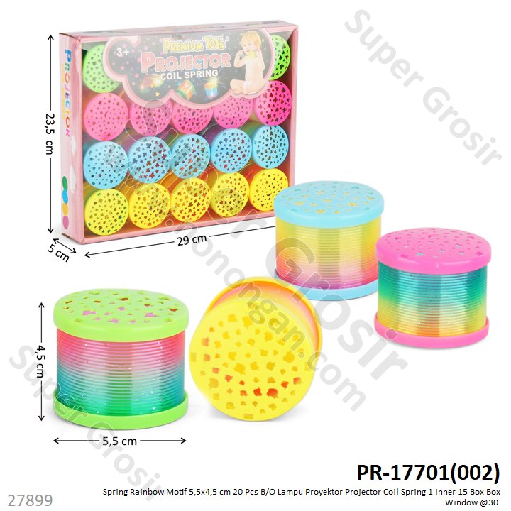Spring Rainbow Lampu Proyektor Motif 5,5x4,5 cm B/O Lampu Proyektor Projector Coil Spring 1 Box 20 Pcs 1 Inner 300 Pcs Loose Pack @600